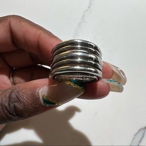 Unisex Fossil stainless steel ring in size 7